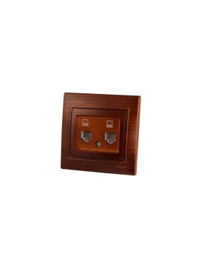 Двойная компьютерная розетка Lezard MIRA махагон 701-0505-141