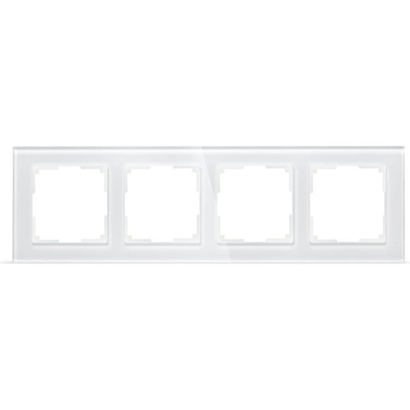 Рамка Smartbuy 4-местная стекло белая Нептун SBE-05w-Glass-FR-4