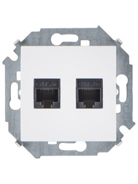 Компьютерная двойная розетка Simon RJ45 кат.5e AMP, белый 1591552-030