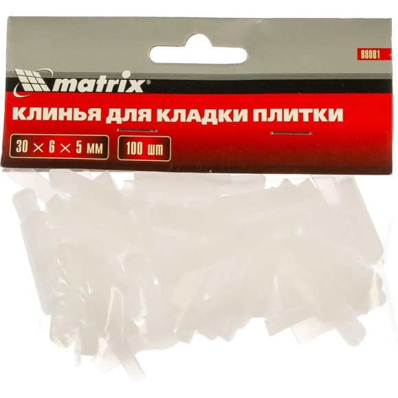 Клинья (100 шт; 30х6х5 мм) для кладки плитки MATRIX 88081