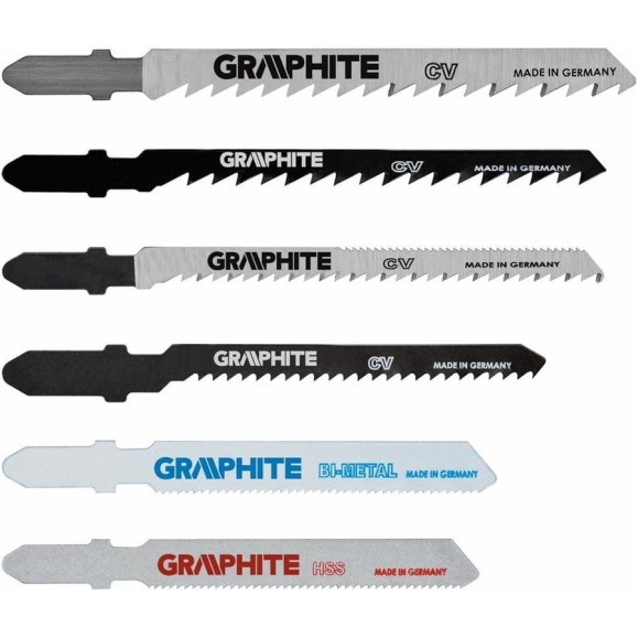 Полотна (6 шт; хвостовик T) для электролобзика GRAPHITE 57H754