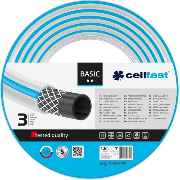 Садовый шланг Cellfast BASIC 1", 10 м 10-431 Садовый шланг Cellfast BASIC 1", 10 м 10-431