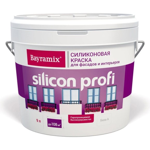 Вододисперсионная краска BAYRAMIX Silicon Profi 13 кг / 9 л BSP-130/090