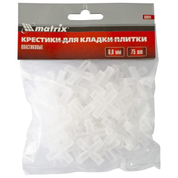 Крестики (75 шт; 6 мм) для кладки плитки MATRIX 88094 Крестики (75 шт; 6 мм) для кладки плитки MATRIX 88094