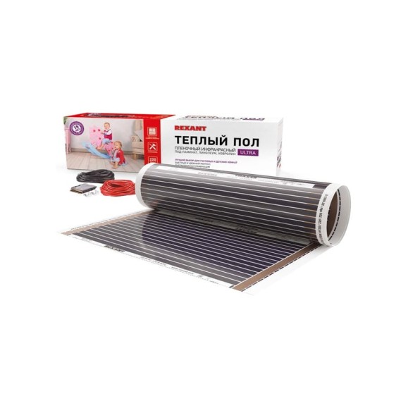 Пленочный теплый пол REXANT Ultra RXM 220, 2м² (0,5х4м), 440Вт 51-0503-4 Пленочный теплый пол REXANT Ultra RXM 220, 2м² (0,5х4м), 440Вт 51-0503-4
