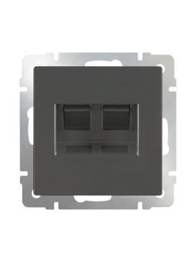 Розетка двойная Ethernet RJ-45 WERKEL WL07-RJ45+RJ45 серо-коричневый a033765