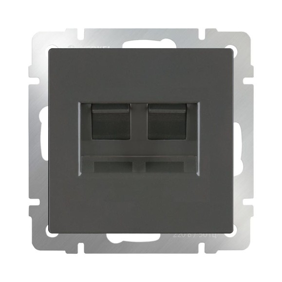 Розетка двойная Ethernet RJ-45 WERKEL WL07-RJ45+RJ45 серо-коричневый a033765