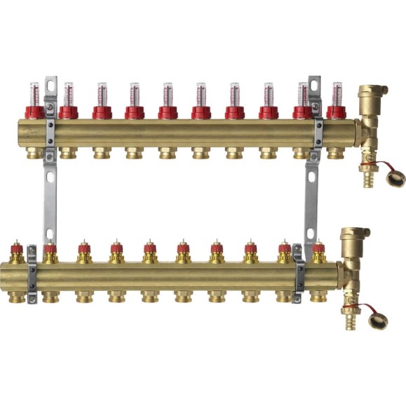 Комплект коллекторов Danfoss FHF-10F set 10 контуров 088U0730