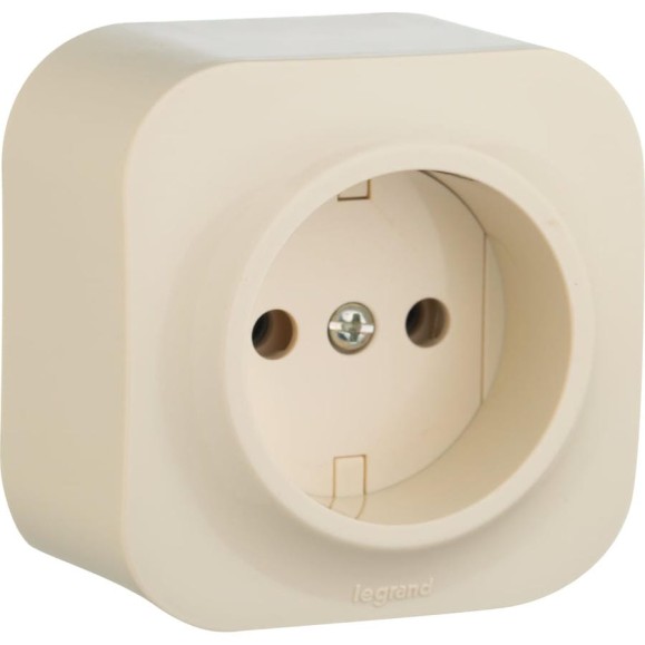 Розетка Legrand без заземления Legrand Quteo без шторок IP20 16А 250В винтовые зажимы накладной монтаж слоновая кость 782240 Розетка Legrand без заземления Legrand Quteo без шторок IP20 16А 250В винтовые зажимы накладной монтаж слоновая кость 782240
