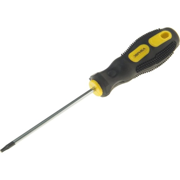 Отвертка TORX Эврика T15х100мм 4мм магнитная с противоскользящей ручкой ER-7DT-02 988154