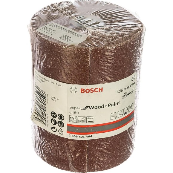 Шлифовальный рулон J450 Expert for Wood+Paint 115x5000 мм, G60 Bosch 2608621464