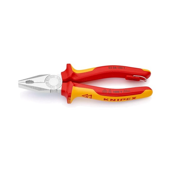 Плоскогубцы комбинированные, со страховочным креплением, 180 мм KNIPEX KN-0306180TBK