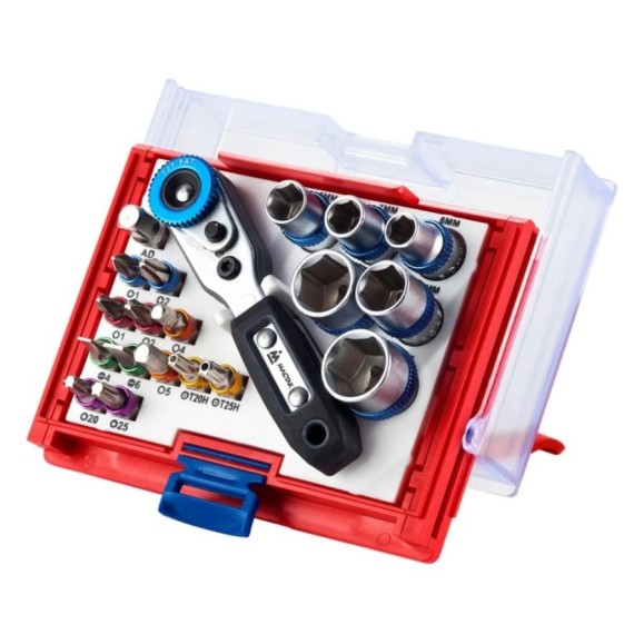 Набор вставок бит 1/4, TORX, HEX, PZ, PH, SLOT, 20 предметов МАСТАК 058-10020C