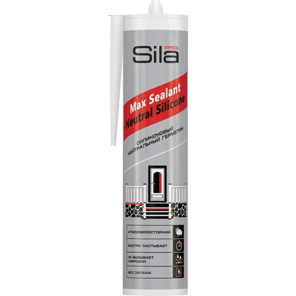 Герметик силиконовый нейтральный Sila PRO Max Sealant, Neutral Silicone, бесцветный, 280 мл. NE2802