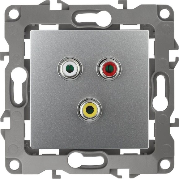 Розетка RCA ЭРА 12-3113-03 IP20, 12, алюминий Б0027473 Розетка RCA ЭРА 12-3113-03 IP20, 12, алюминий Б0027473