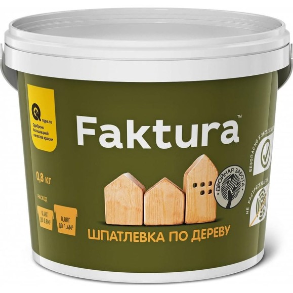 Шпаклевка по дереву FAKTURA для наружных и внутренних работ, цвет сосна 0,8 кг О02559