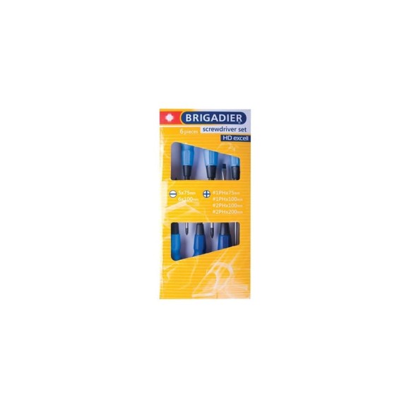 Набор отверток 6 предметов Brigadier HD EXCELL 39004