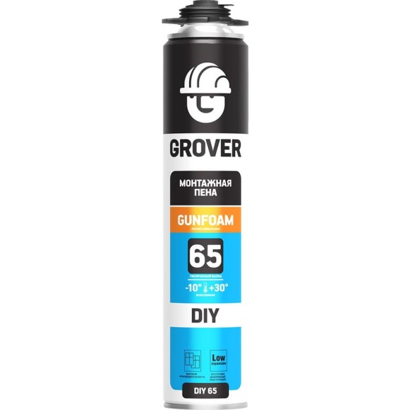 Профессиональная всесезонная монтажная пена Grover DIY65 0,75 л F0004 Профессиональная всесезонная монтажная пена Grover DIY65 0,75 л F0004