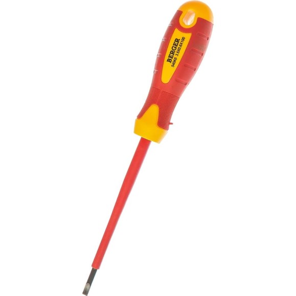 Диэлектрическая шлицевая отвертка SL3.5*100мм, до 1000V Berger BG BG1052