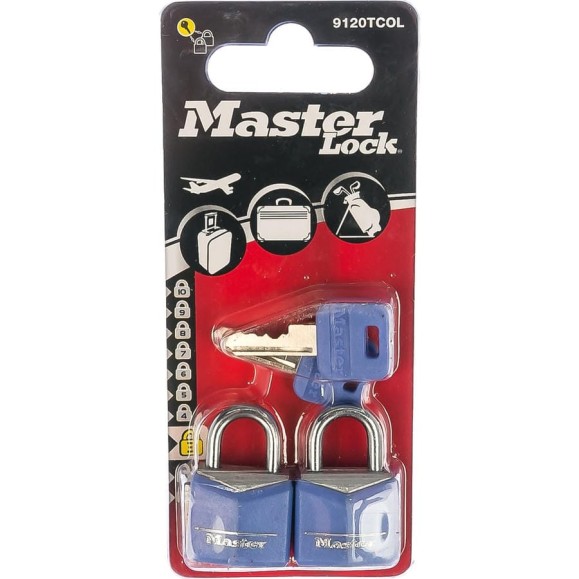 Комплект 2-х навесных замков MasterLock 9120EURTCOL Комплект 2-х навесных замков MasterLock 9120EURTCOL
