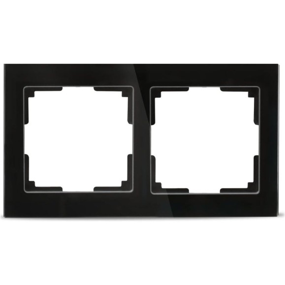 Рамка Smartbuy 2-местная стекло черная Нептун SBE-05b-Glass-FR-2