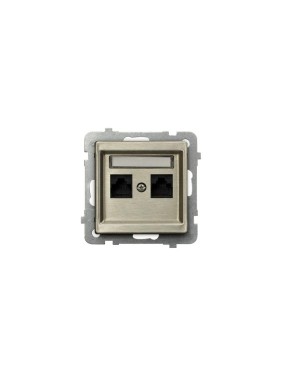 Компьютерная розетка Ospel Sonata 1-я, категория 5e, RJ-45, без рамки, медь GPK-2RM/K/m/44