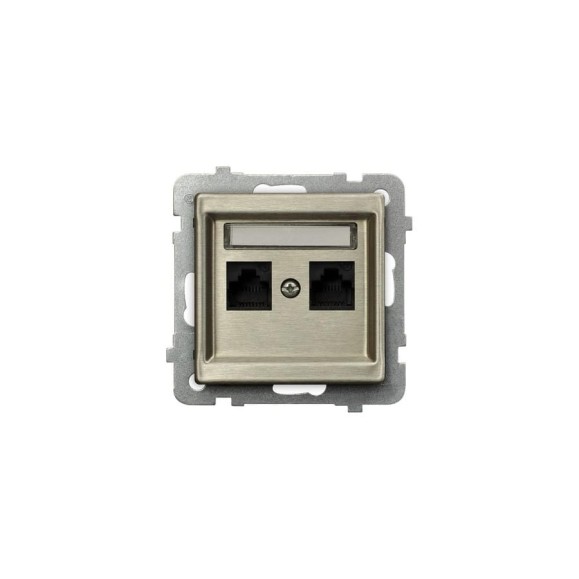 Компьютерная розетка Ospel Sonata 1-я, категория 5e, RJ-45, без рамки, медь GPK-2RM/K/m/44