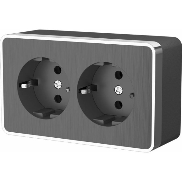Розетка Werkel W5072104 двойная с заземлением Gallant графит рифленый a051342