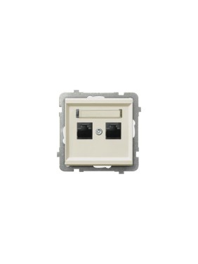 Компьютерная розетка Ospel Sonata 2-я, категория 5e, RJ-45, без рамки, бежевый GPK-2R/K/m/27