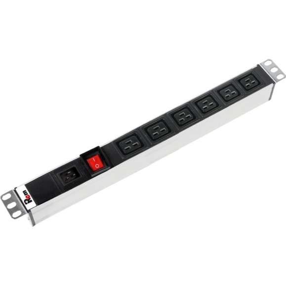 Блок розеток с выключателем REM Rem-16 6 IEC 60320 C19, вход IEC 60320 C20, 16A, алюминий, 19 R-16-6C19-V-440-Z