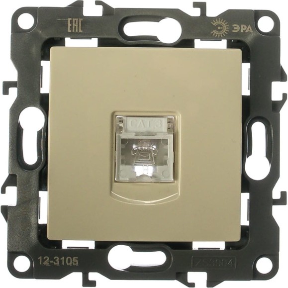 Телефонная розетка ЭРА 12-3105-02 RJ11, IP20, 12, слоновая кость Б0014712