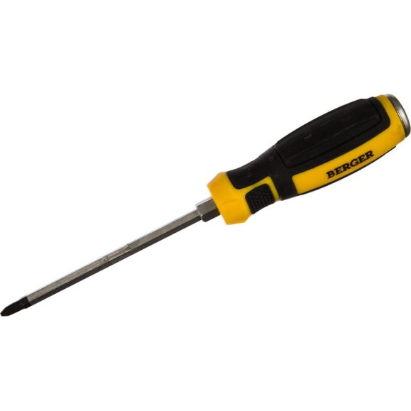 Ударная крестовая отвертка с шестигранником PH2*125мм Berger BG BG1038