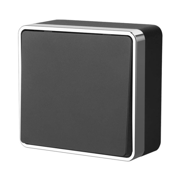 Выключатель WERKEL W5012035 одноклавишный проходной Gallant черный хром a050978