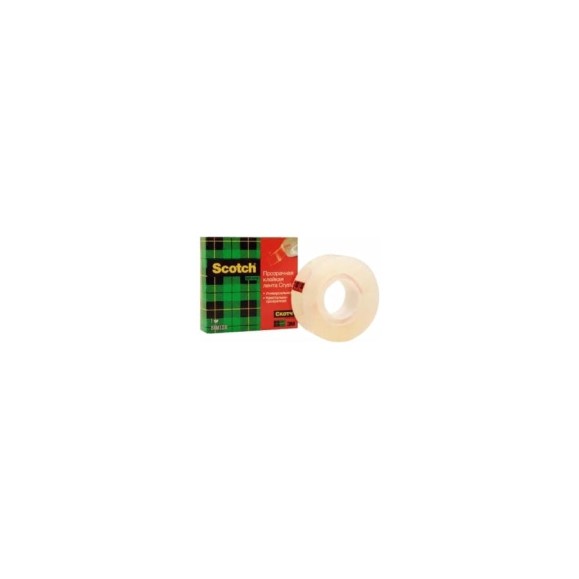 Клейкая лента Scotch Crystal 600 в коробочке, 19мм х 33м, 1 шт/кор, 7100027388