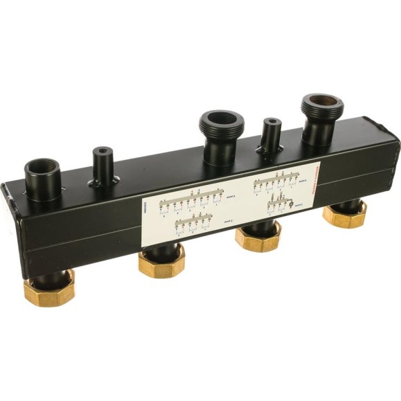 Гребёнка, DN25, 1 1/2", 2 контура, размер отвода-1 1/2", 3,5 м3/ч ELSEN EWG25.02