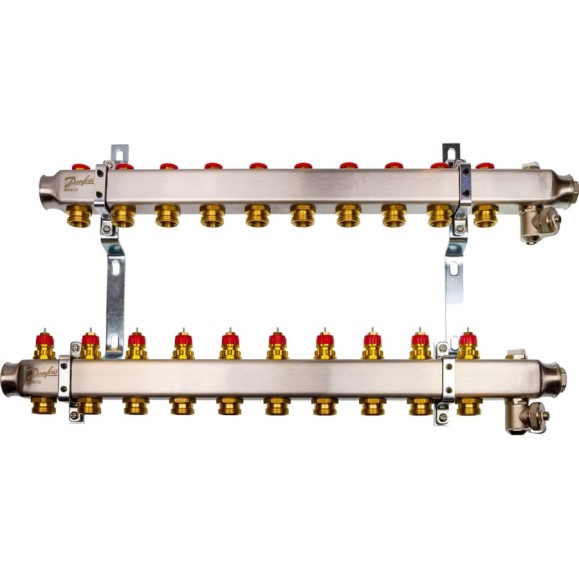 Комплект коллекторов Danfoss SSM-10 с кронштейнами для 10 контуров 088U0980 Комплект коллекторов Danfoss SSM-10 с кронштейнами для 10 контуров 088U0980
