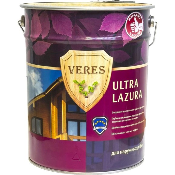 Пропитка Veres Ultra Lazura №12 белый 9 л 1 205696 Пропитка Veres Ultra Lazura №12 белый 9 л 1 205696