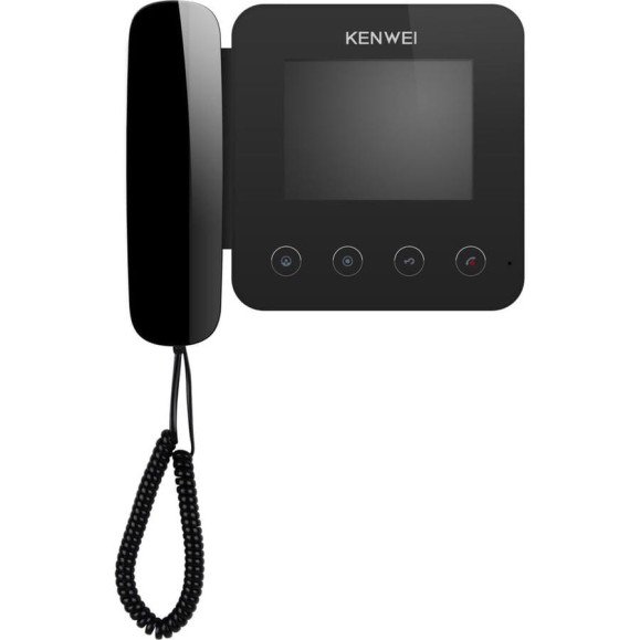 Цветной монитор видеодомофона с трубкой (черный) Kenwei KW-E400FC CC000000973