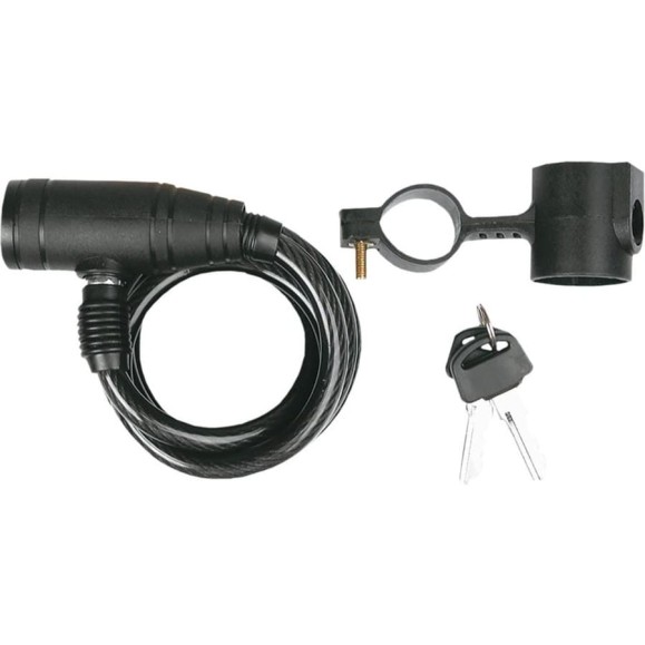 Велосипедный замок Top Tools 8x1500 мм, черный 90U242