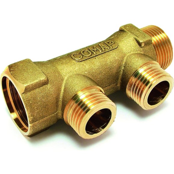 Коллектор COMAP 3/4" НР-ВР, 35 мм, с ниппелями, латунь, In3/4-Out1/2 НР-4 9532144