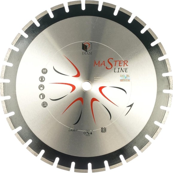 Алмазный сегментный круг 1A1RSS Асфальт Master Line Diam 500x3,4x10x25,4 000490 Алмазный сегментный круг 1A1RSS Асфальт Master Line Diam 500x3,4x10x25,4 000490