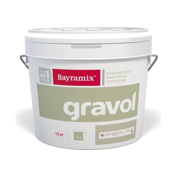 Камешковая штукатурка Gravol 1.5 мм GR 001 15 кг BAYRAMIX BGR15-001-15
