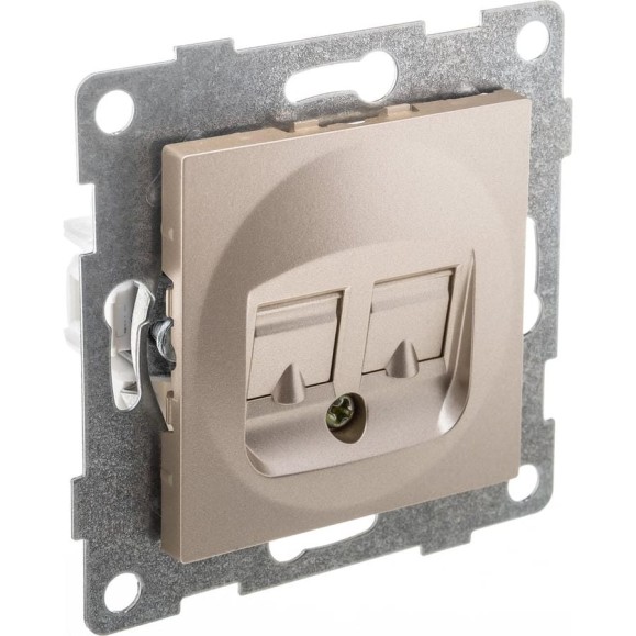 Механизм телефонной розетки GUSI ELECTRIC Ugra RJ12, двойной, СУ, золото С11Т2-005