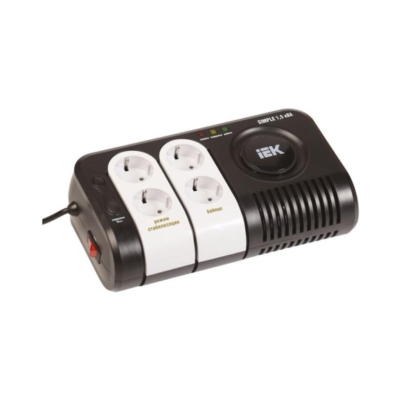 Стабилизатор напряжения IEK Simple 1.5кВА IVS25-1-01500 290125 Стабилизатор напряжения IEK Simple 1.5кВА IVS25-1-01500 290125