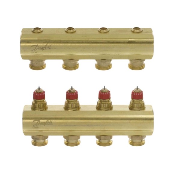Коллекторы Danfoss FHF-4 для 4 контуров 088U0504 Коллекторы Danfoss FHF-4 для 4 контуров 088U0504