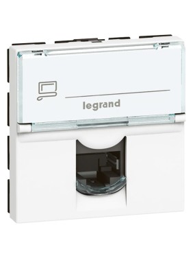 Розетка Legrand RJ 45 Программа Mosaic категория 5е FTP 2 модуля белый 076555