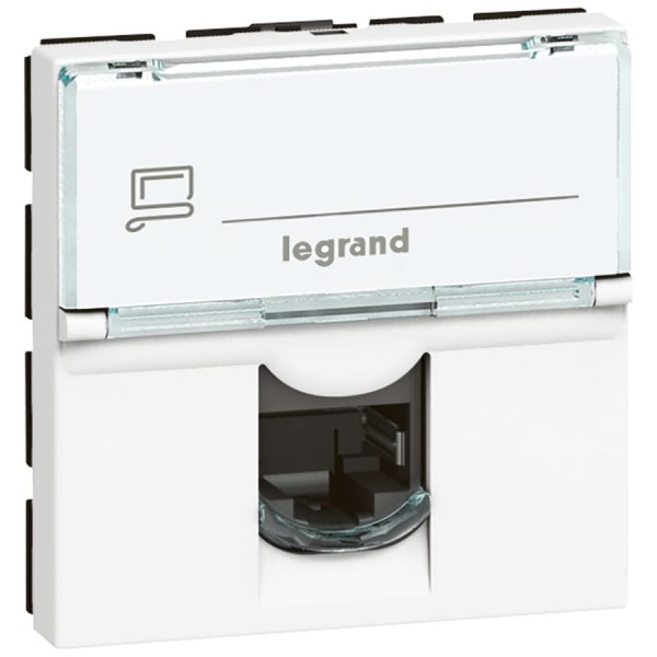 Розетка Legrand RJ 45 Программа Mosaic категория 5е FTP 2 модуля белый 076555