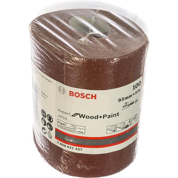 Шлифовальный рулон J450 Expert for Wood+Paint 93x5000 мм, G100 Bosch 2608621457