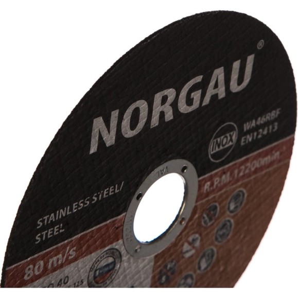 Диск отрезной Inox 125x1x22.2 мм NORGAU 083305125 Диск отрезной Inox 125x1x22.2 мм NORGAU 083305125