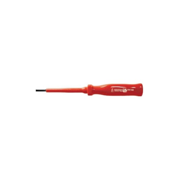 Изолированная отвертка CrV 1000V SL 5х125мм FIT 55803 Изолированная отвертка CrV 1000V SL 5х125мм FIT 55803